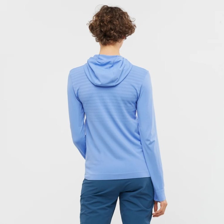 Light Blue Salomon Essential Seamless Women's Sweatshirt | IE CV0987